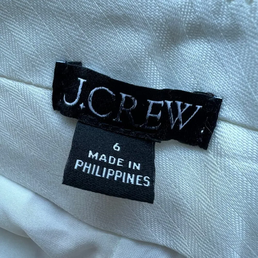 J Crew Cuffed Wide Leg Trouser In Luster Canvas Pants Womens 6